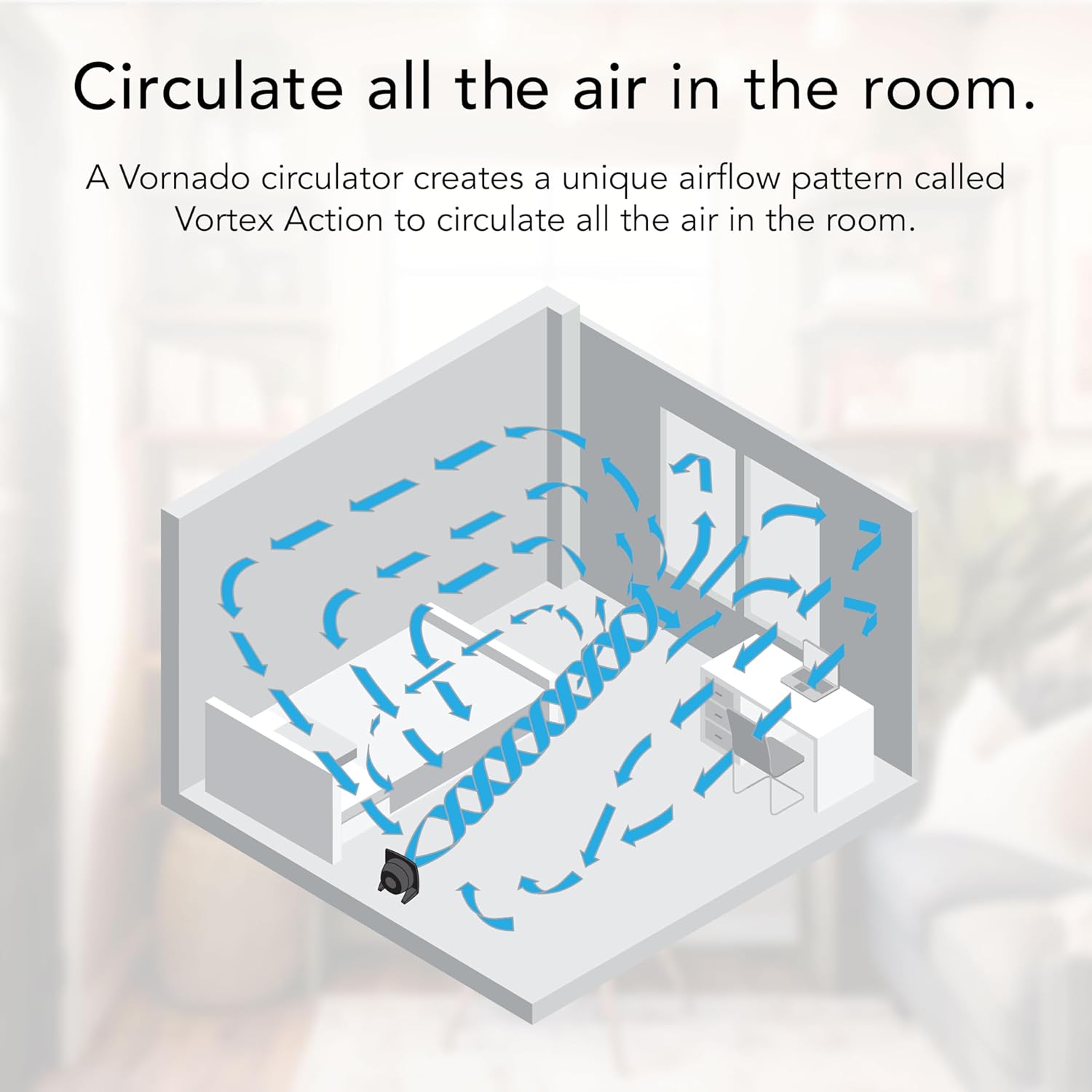 Whole Room Air Circulator Fan with Remote Control and Timer E56714