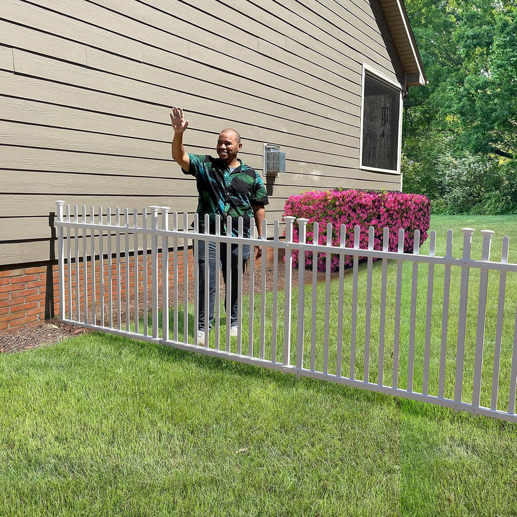 Vinyl Picket Fence 44" W x 41" H 2 Pack and White Vinyl Gate Kit 59.7" W x 41.1" H E6254