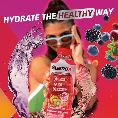 Zero Sugar Electrolyte Drink, 21.3 Fl Oz, Berry Blast, 12 Count W292