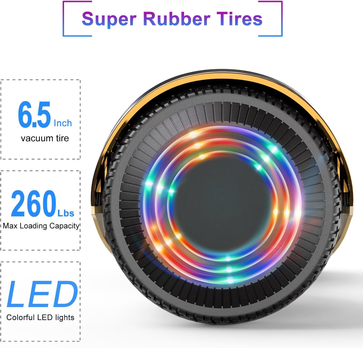 Golden Electric Hoverboard with LED Light U5323