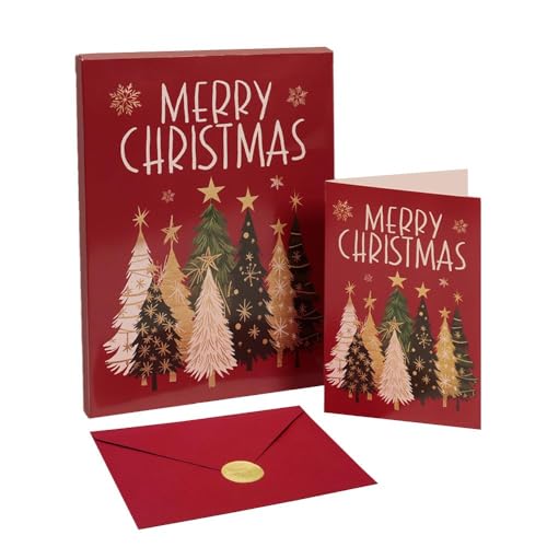 24 Watercolor Christmas Greeting Cards with Envelopes & Stickers G170