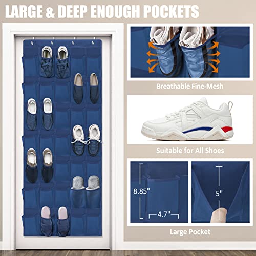 35 Mesh Pockets Blue Hanging Shoe Organizer C72651