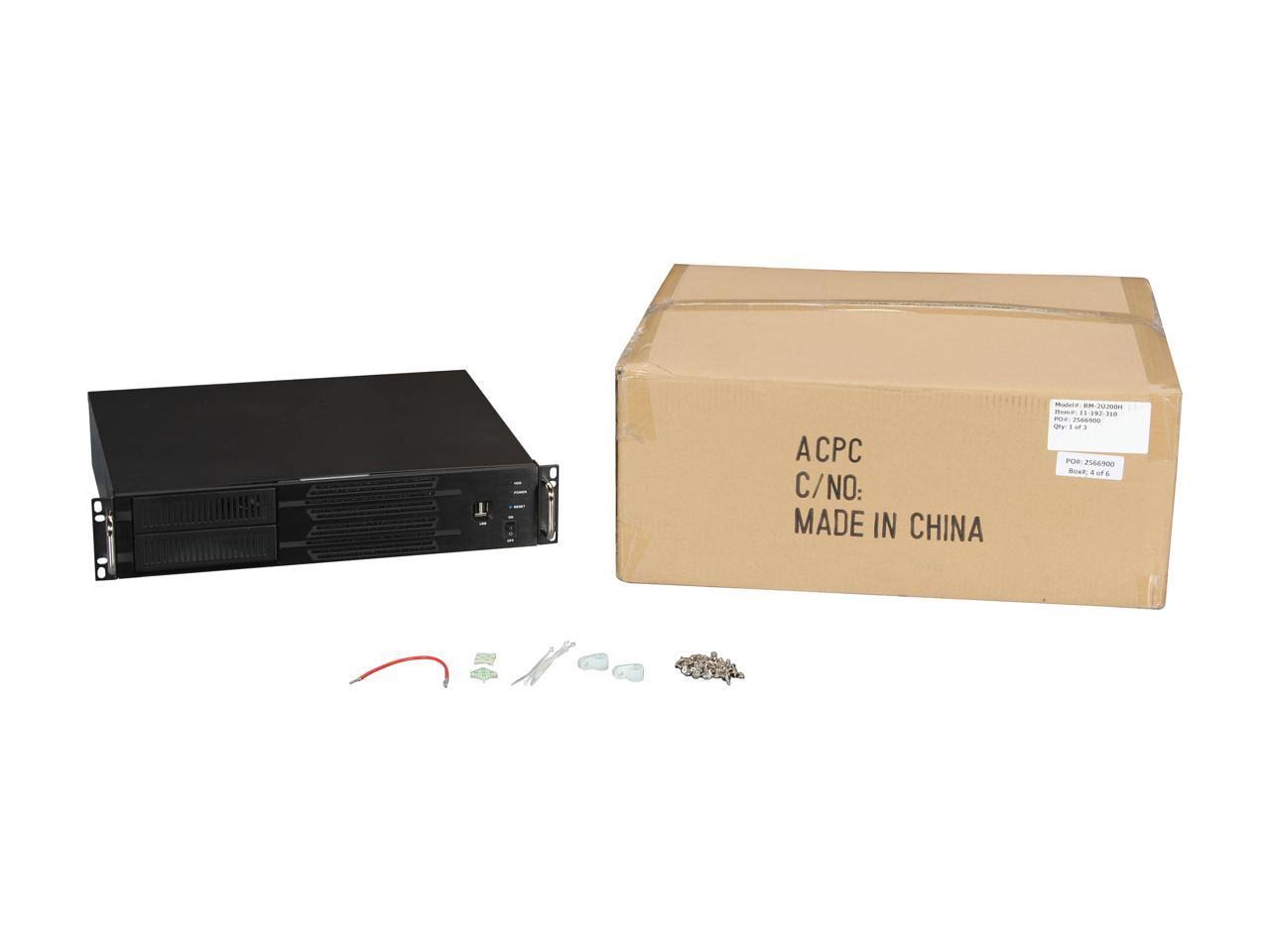 Black Aluminum Steel 2U Rackmount Server Case Y319578