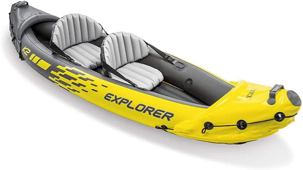 Yellow 2 Person Inflatable Kayak with Aluminum Oars & Air Pump T252392
