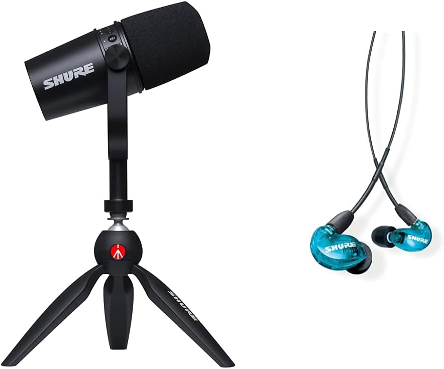 Black Dynamic Microphone and Professional In-Ear Headphones N406199