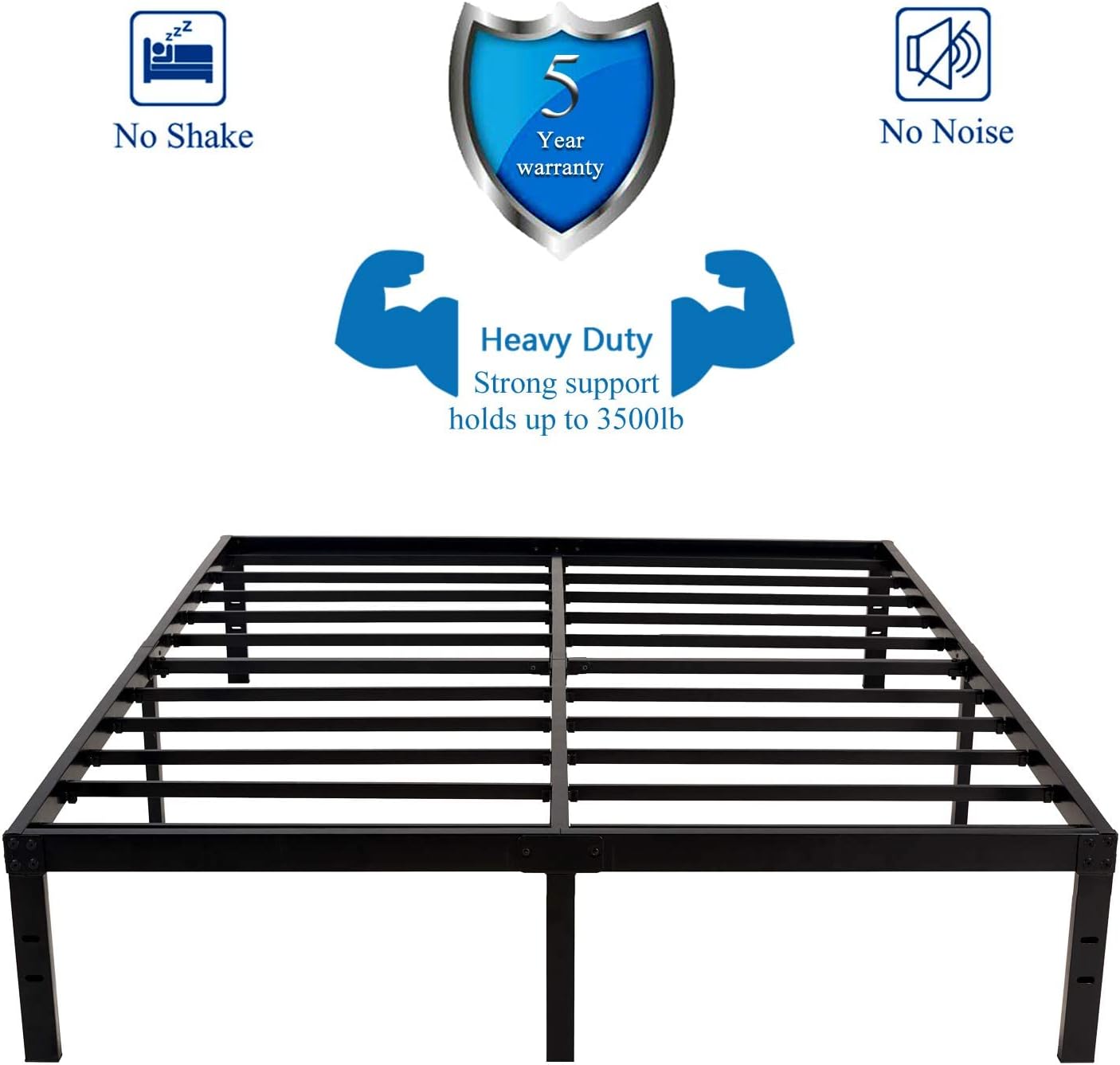 Black Metal Platform Bed Frame Cal King M94873