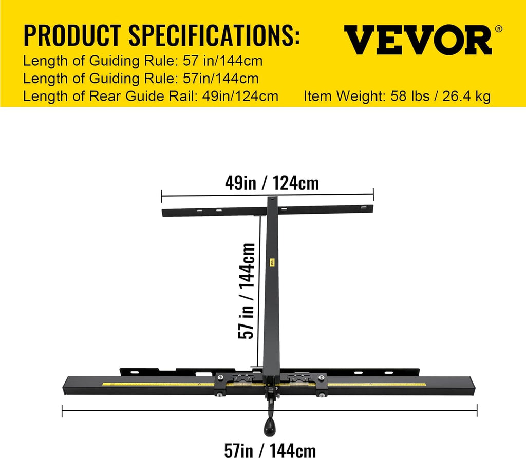 57×57 Table Saw Fence System with Front Guide Bar M141