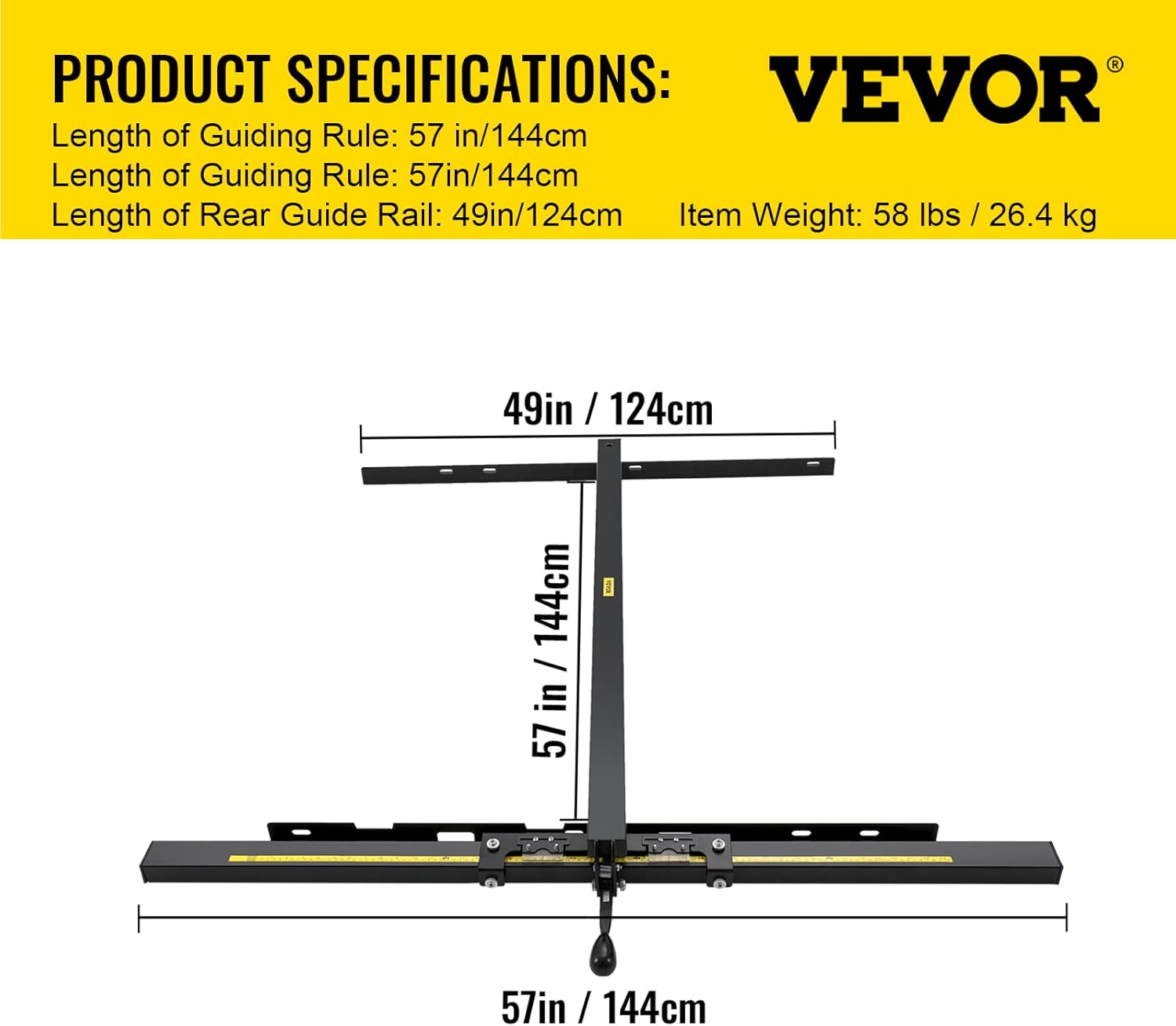 57×57 Table Saw Fence System with Front Guide Bar M141