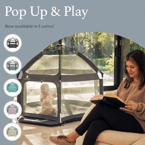 Pop Up Playpen with Canopy, Travel Bag, Mosquito Net (Anchor Grey) R69329