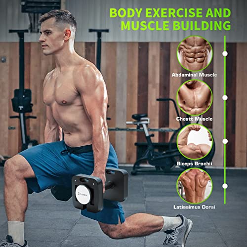 Adjustable Dumbbell, 10-50/80lb, 5lb Increments, Quick-Lock Square Weight Set R890
