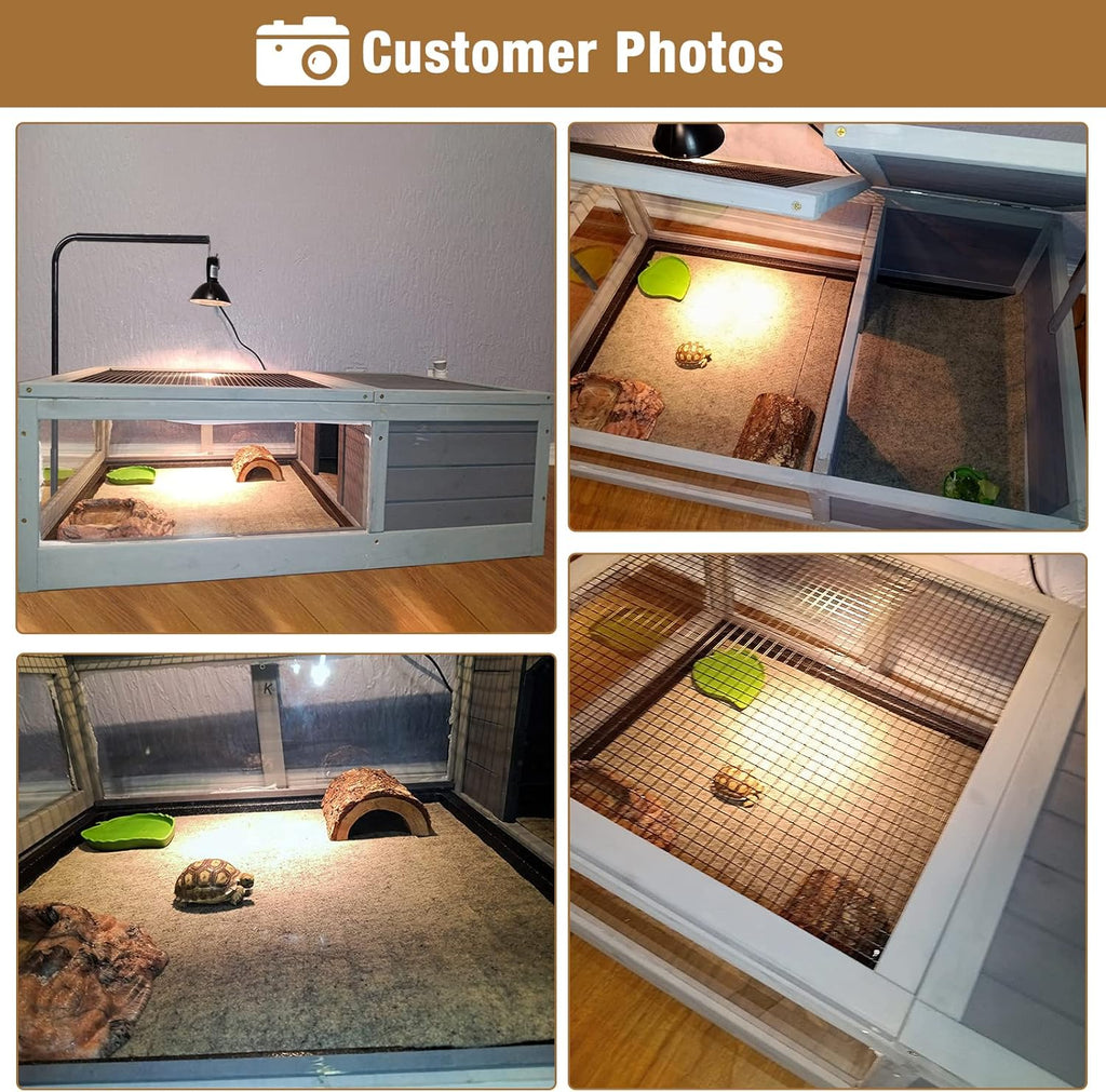 Wooden Tortoise House Habitat with Light Support Z8347