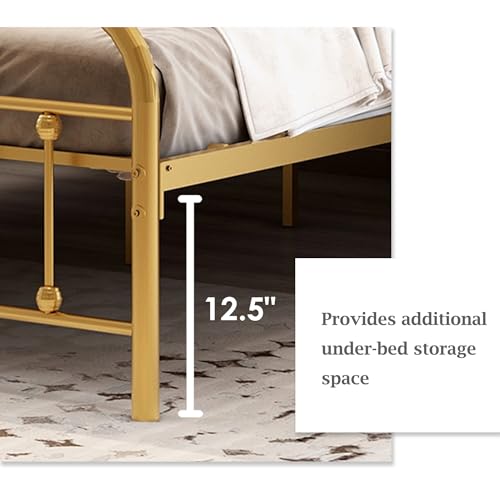 Black Full Size Metal Platform Bed Frame with Headboard Under Bed Storage Q8329