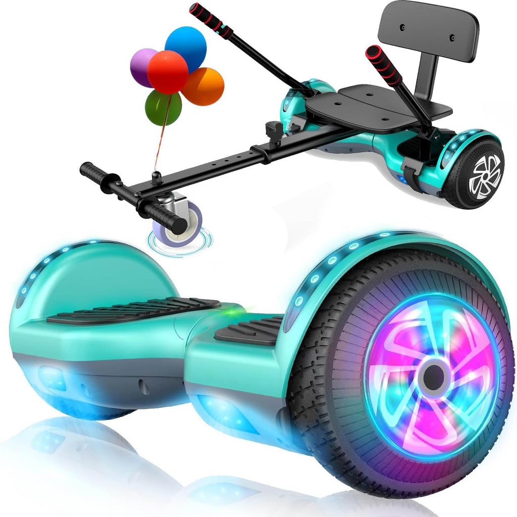 6.5" Self Balancing Scooter with Seat Attachment and Bluetooth LED Lights R6573