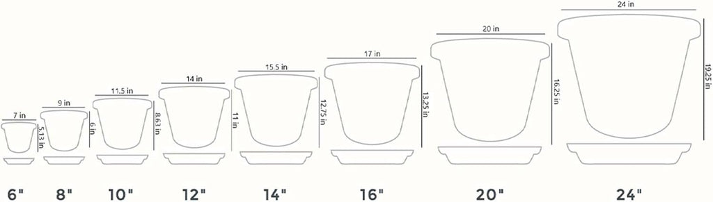 Slate Blue 6 Pack Plastic Flower Pot Planter with Drainage Holes I770496
