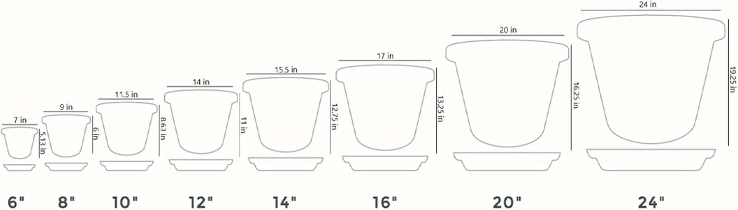 Slate Blue 6 Pack Plastic Flower Pot Planter with Drainage Holes I770496