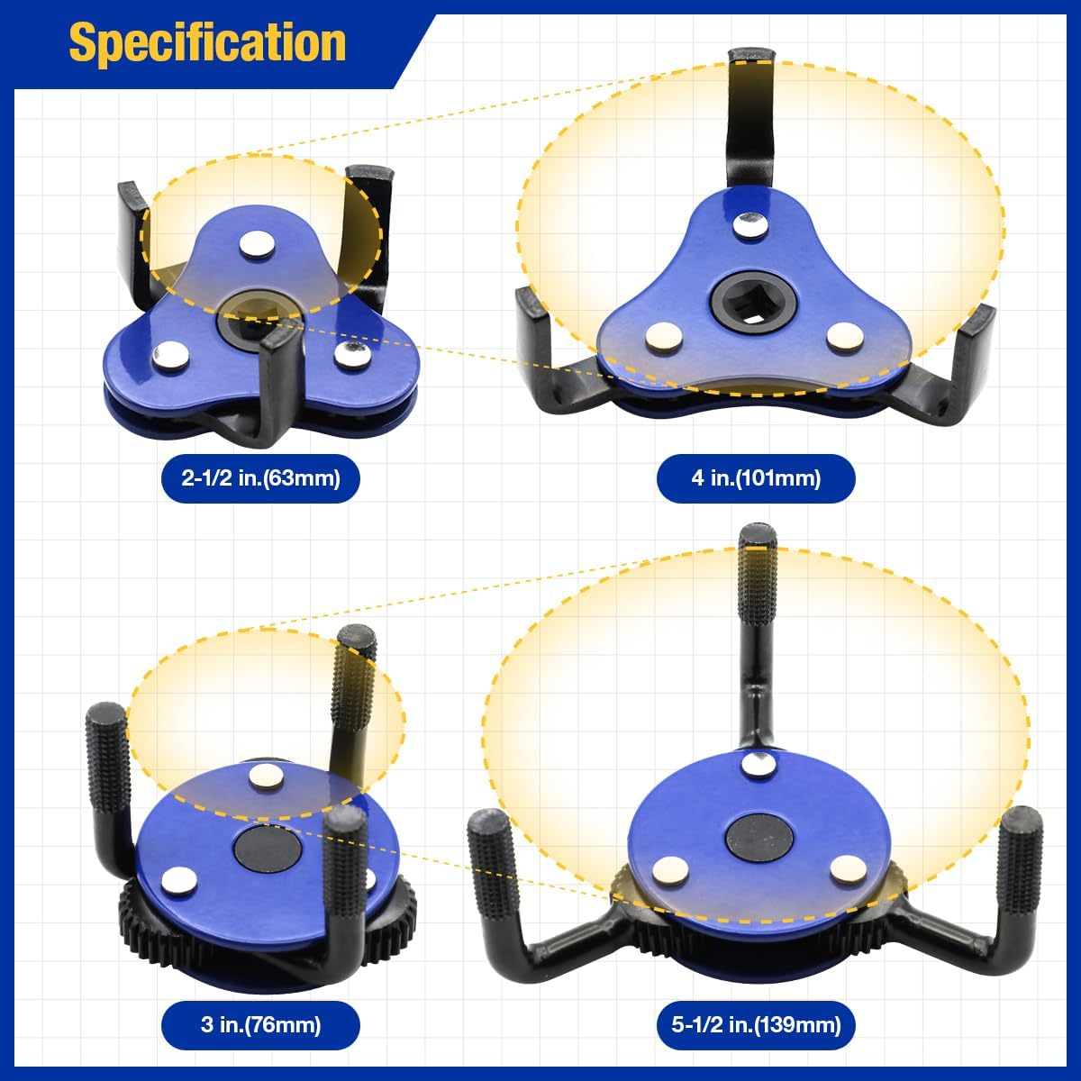 Adjustable Oil Filter Wrench with Gloves D578