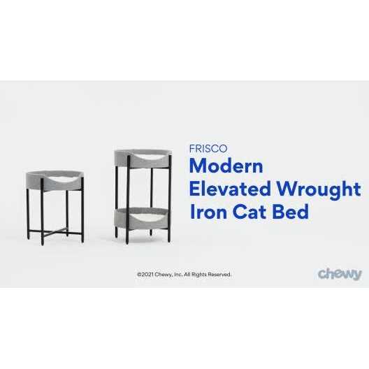 Elevated Wrought Iron Cat Bed with Faux Fur Cushion H755110