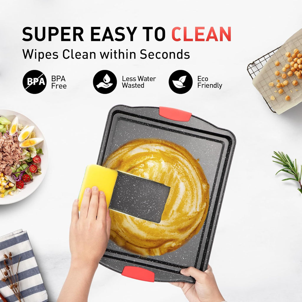 18-Piece Nonstick Carbon Steel Black Baking Pans Set D6329