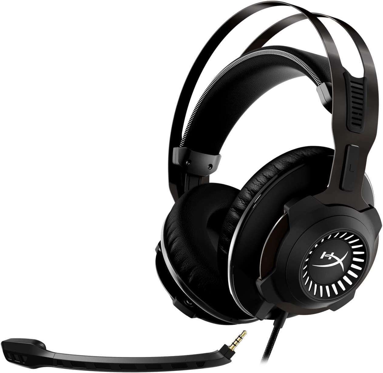 Gaming Headset with 7.1 Surround Sound, Memory Foam, Leatherette, Steel Frame, Detachable Microphone K126