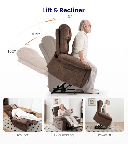 Grey Power Lift Recliner Chair with Massage and Cup Holders W34128