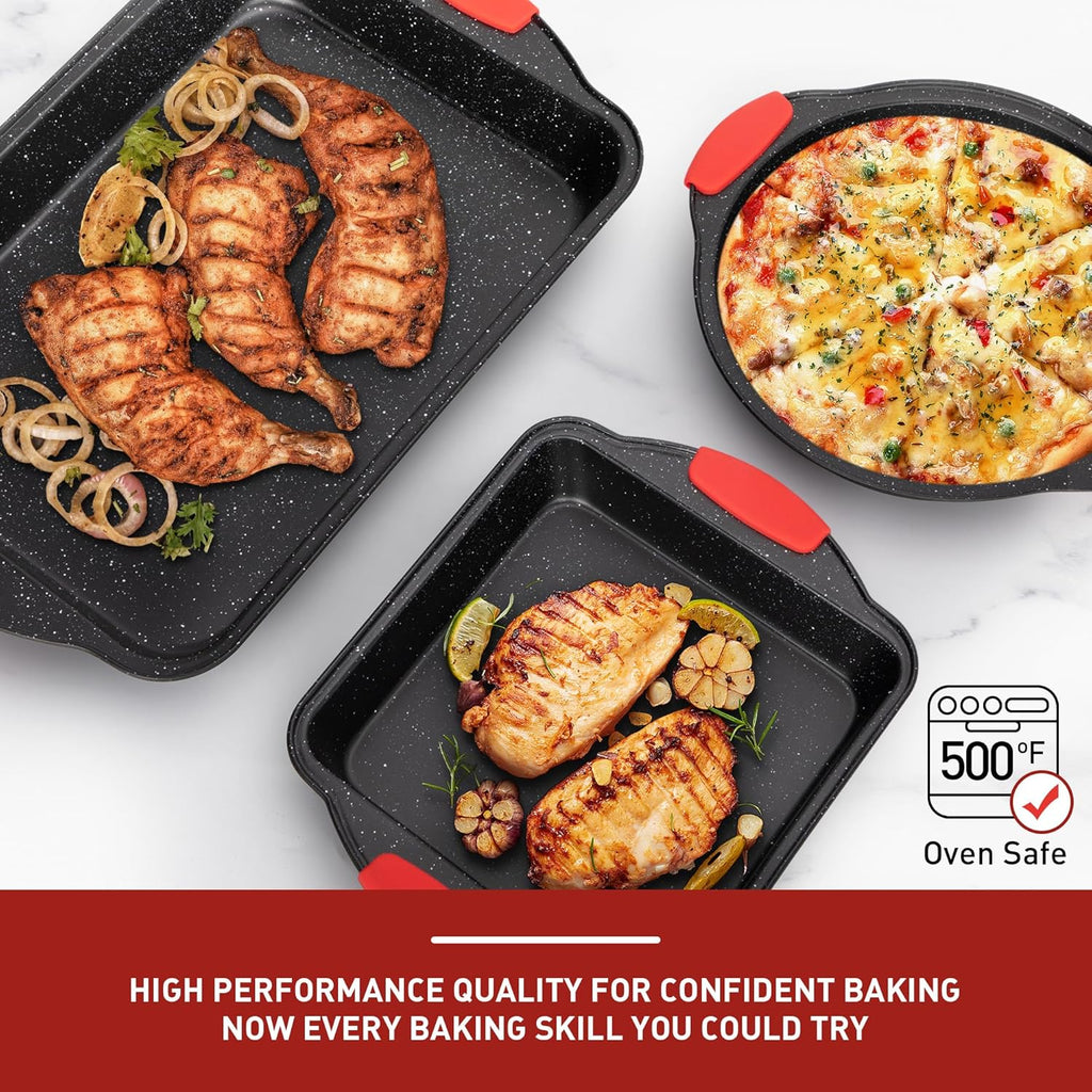 18-Piece Nonstick Carbon Steel Black Baking Pans Set D6329