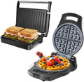 Belgian Waffle Maker 1.2" 8 Inch Flip Non Stick Panini Press Sandwich Maker Q629348