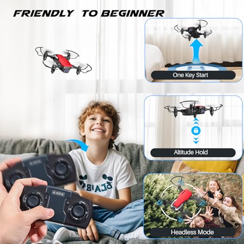 Mini Drone with Camera 720P HD FPV, Foldable RC Quadcopter with 2 Batteries V182