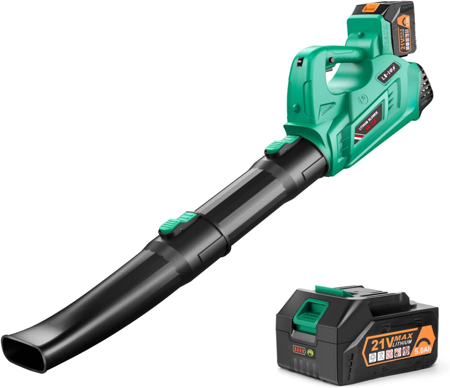 Cordless Leaf Blower, 320 CFM 180 MPH 5.0Ah Battery Operated M333