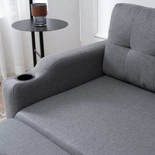 Brown L-Shaped Sleeper Sofa with Cup Holders N805061