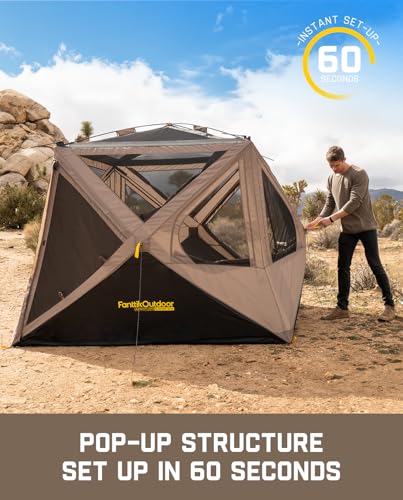 4 Person Pop Up Instant Cabin Tent with Rainfly I33017