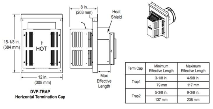 Horizontal Termination Cap with Long Flue M886810