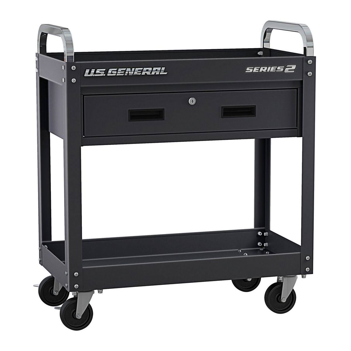Black 30 in. Service Cart with Drawer Y256656