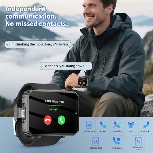 4G Smart Watch Phone, Android 10.7 MTK6762 Quad Core 4GB+64GB Smartwatch 2.4" Large Screen 1500mAh Dual Camera WiFi Bluetooth GPS Fitness Activity Tracker F911830