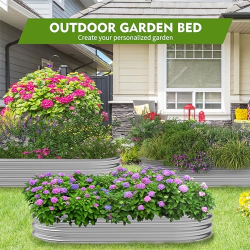 Metal Raised Garden Bed 2Sets Galvanized Planter Box R492