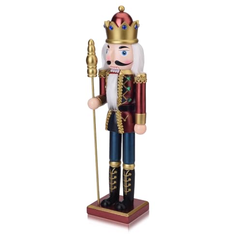 15 Inch Wooden Christmas Nutcracker with Scepter S359979
