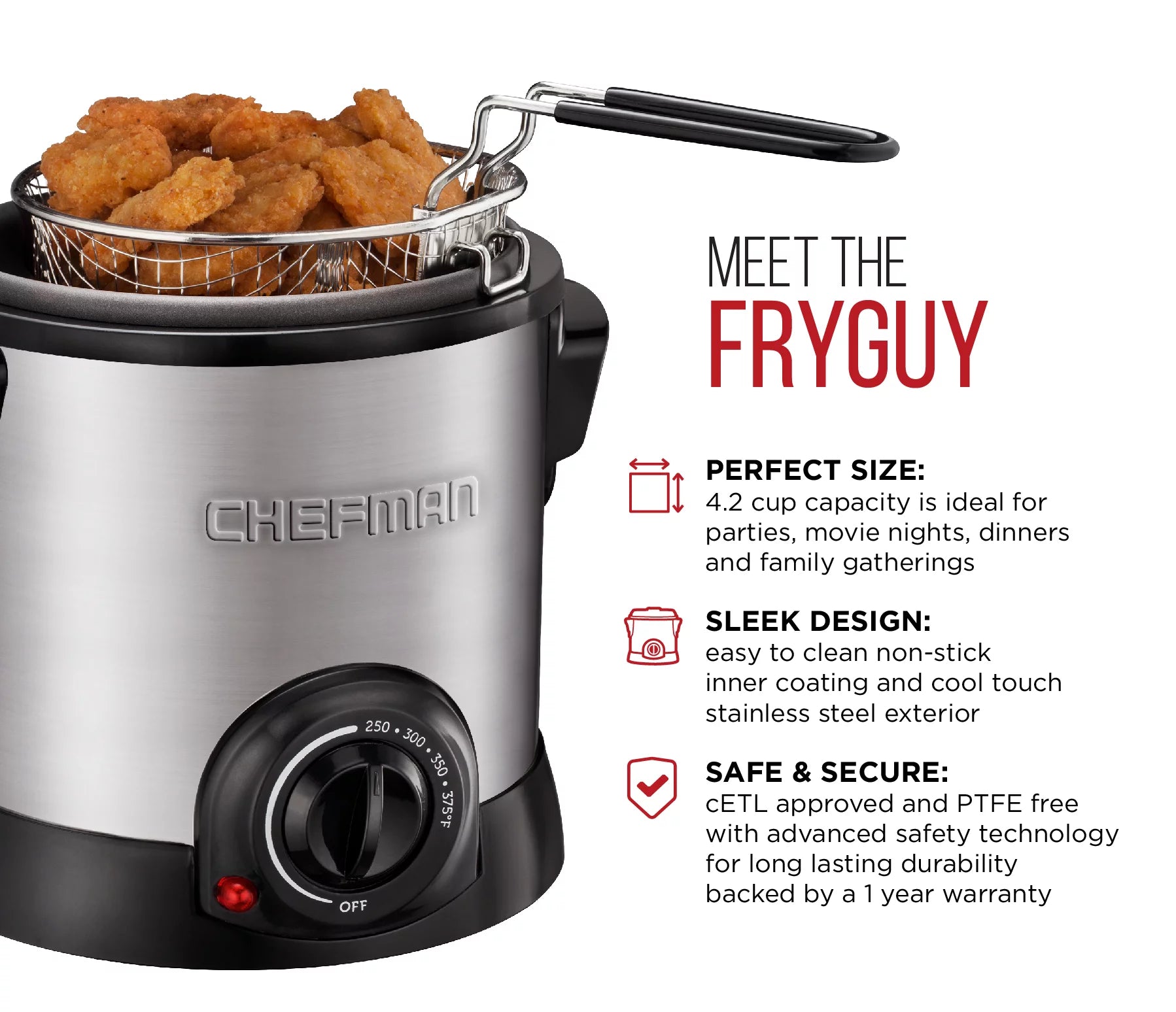 1 Liter Stainless Steel Deep Fryer X2127