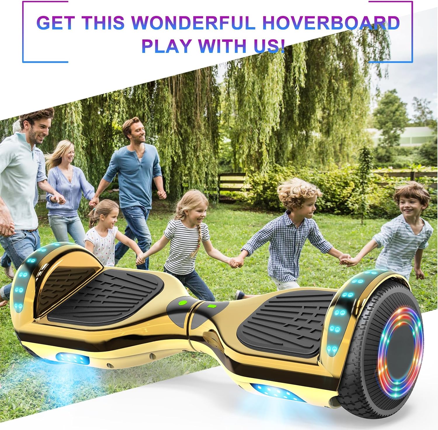Golden Electric Hoverboard with LED Light U5323