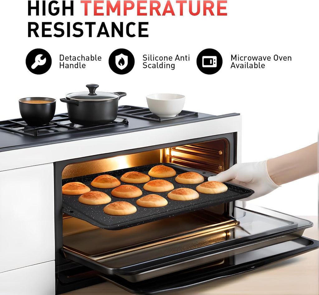 18-Piece Nonstick Carbon Steel Black Baking Pans Set D6329