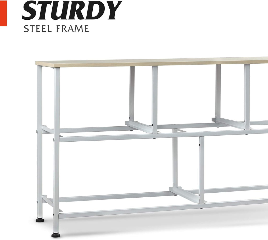1-Drawer Nightstand and 5-Drawer Dresser Set with Fabric Bins, Steel Frame F2737