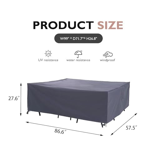 600D Waterproof Outdoor Sofa Cover for Rectangle Table and Chair Set D5610
