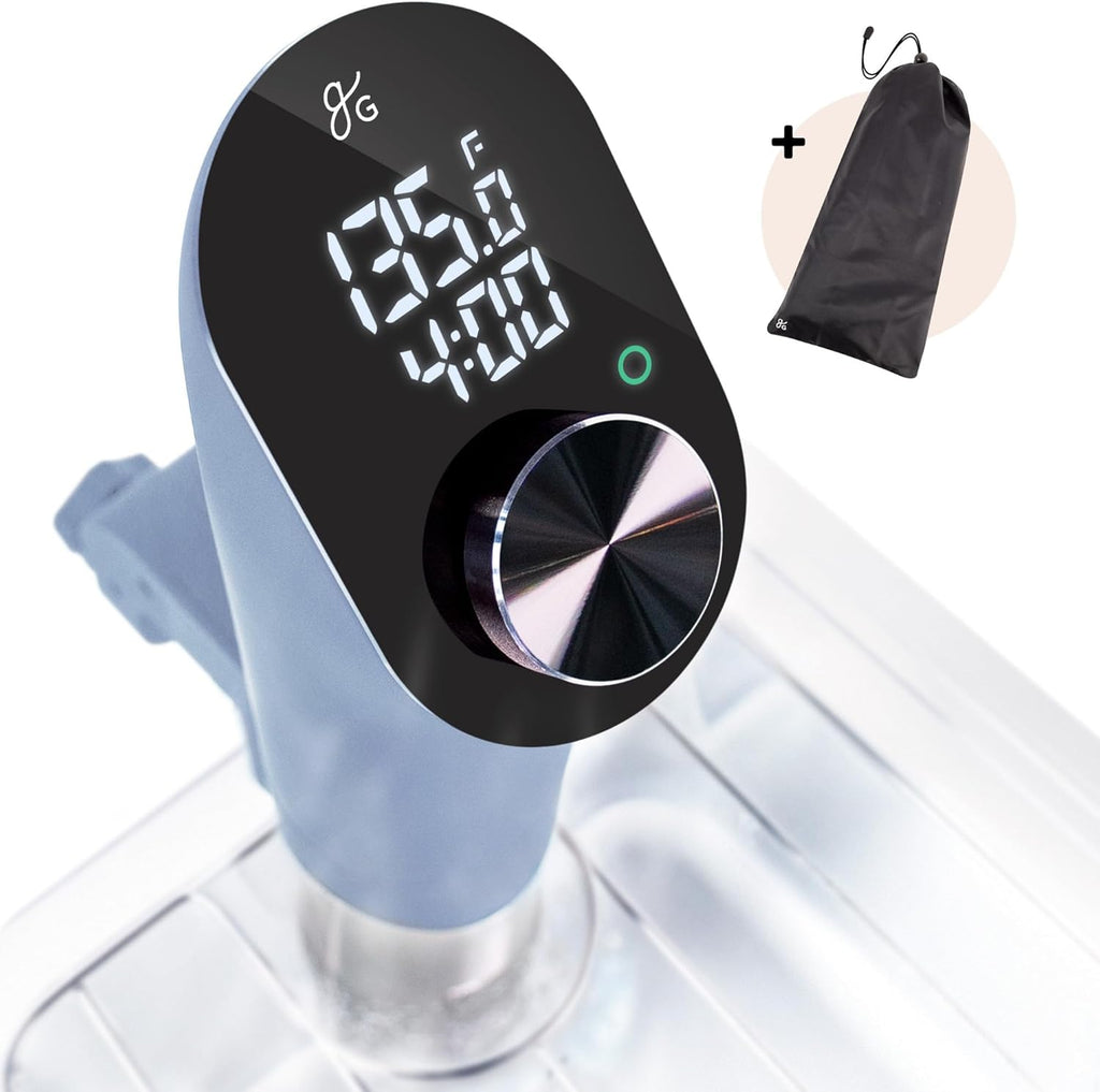 Stone Blue Sous Vide Cooker with Container and Silicone Weights W42504