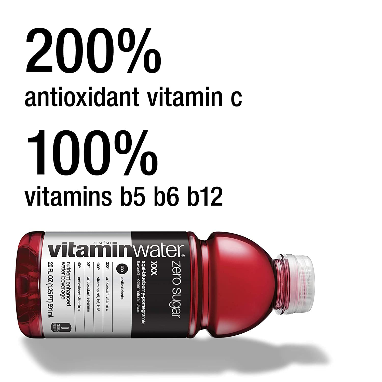 20 Fl Oz Nutrient Enhanced Flavored Water with Vitamins, Antioxidants, Electrolytes, Pack of 12 V908