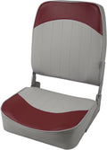High Back Folding Boat Seat, Grey/Red Y371293
