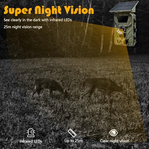 5K WiFi Solar Trail Camera with 64GB SD Card C6899