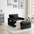 White Velvet Convertible Chair Bed Sleeper 3 in 1 Single Sleeper Sofa O842