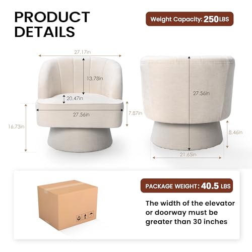 Beige Linen Swivel Accent Chair K848