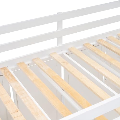 Twin Size Solid Wood Loft Bed with Storage B598
