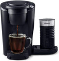 Single Serve K-Cup Coffee and Latte Maker with Milk Frother, Matte Black F341797
