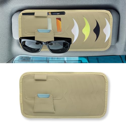 Car Sun Visor Organizer Leather Holder H3406