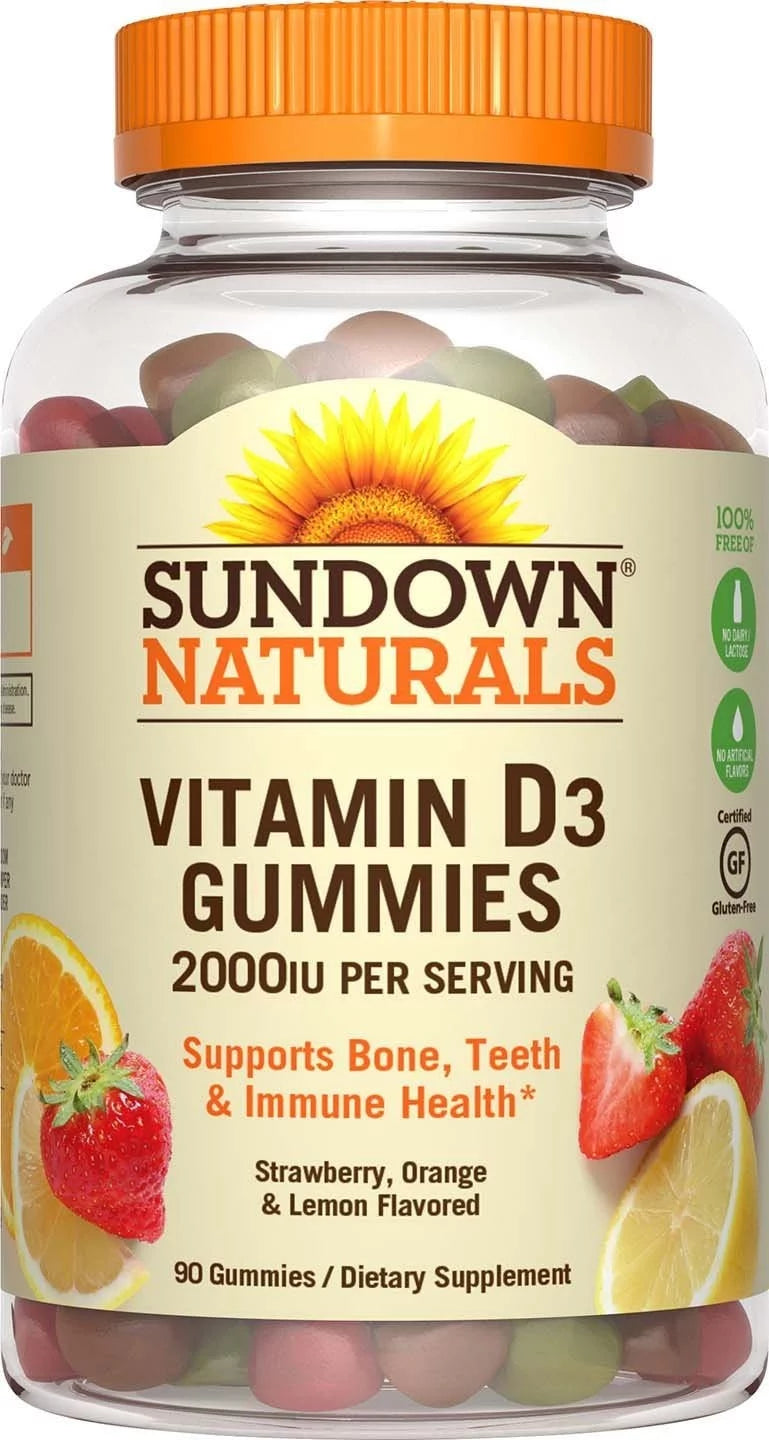 Vitamin D3 2000 IU Gummies, 90 ea (Pack of 6) W51113